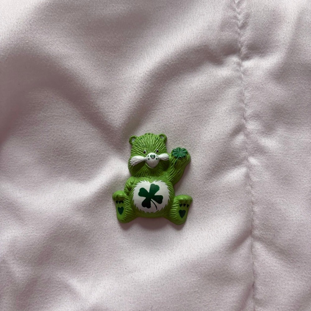 Vintage Care Bears Good Luck Bear Green Clover Magnet AGC American Greetings